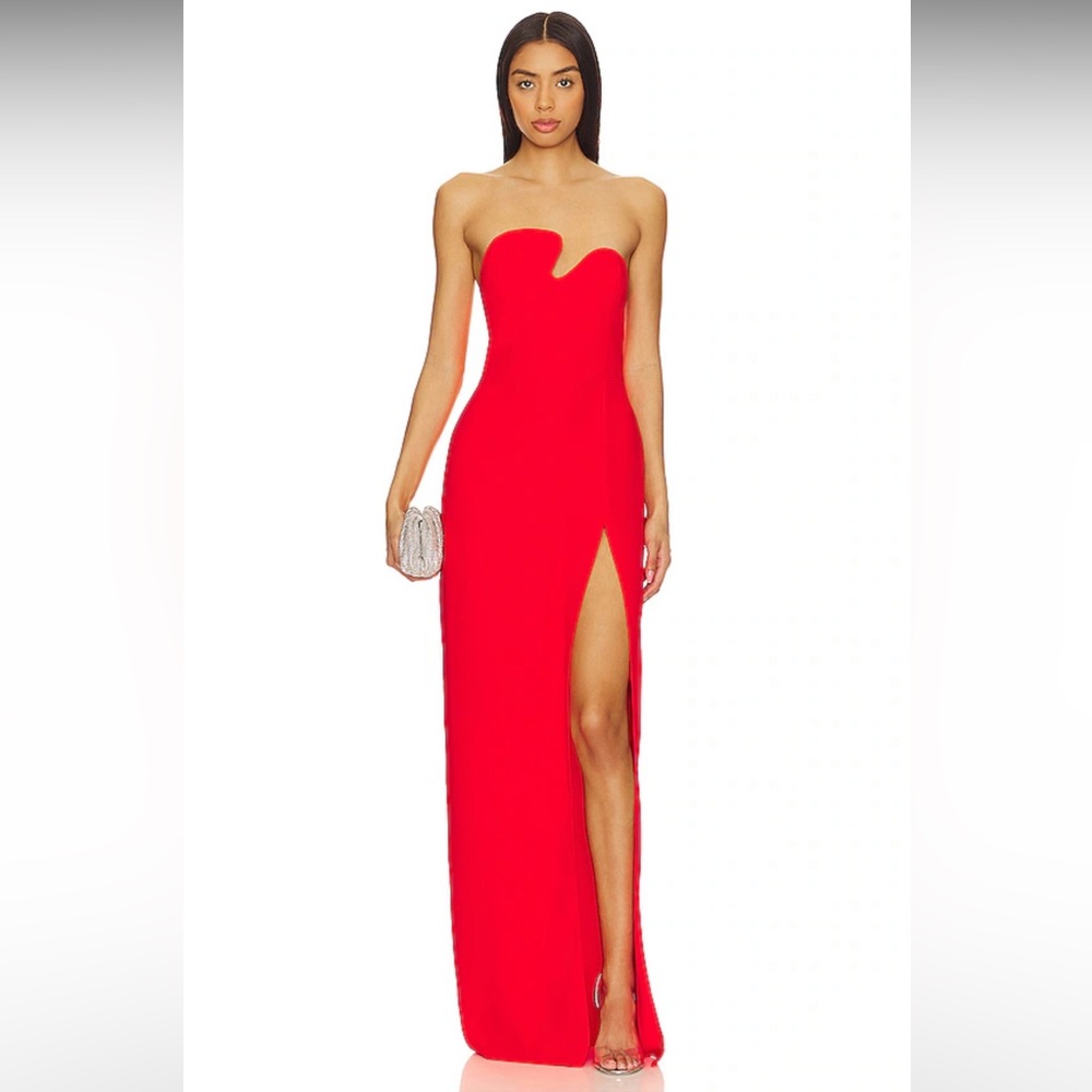 Amanda Uprichard Red Strapless Dress